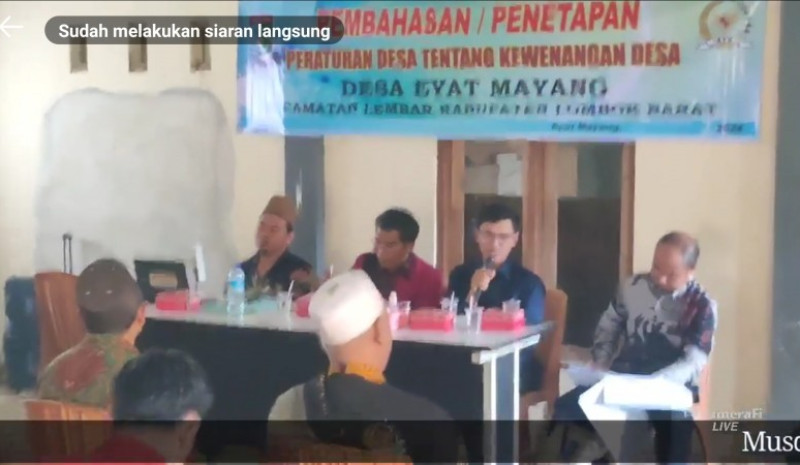Pemdes Eyat Mayang Adakan Musdes Penyusunan Perdes Tentang Kewenangan Asal Usul Lokal Berskala Desa 2024